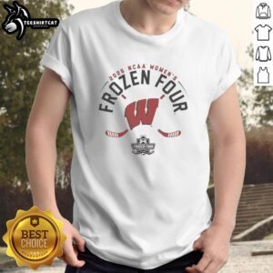 Alt Text: Original Wisconsin Badgers NCAA Womens Ice Hockey 2026 Frozen Four Logo T-Shirt featuring bold team graphics.