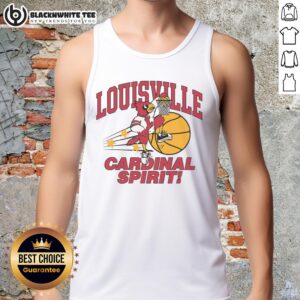 Official Louisville Cardinals Spirit Vintage Tank Top in red featuring logo, perfect for game day and fan apparel.