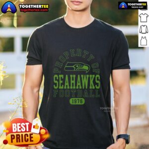 Original Seattle Seahawks Property 1976 T-Shirt featuring vintage design and team colors, perfect for Seahawks fans.