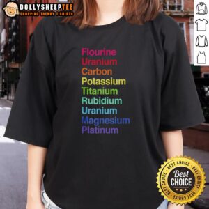 Official Flourine Uranium Carbon Potassium Titanium Rubidium Uranium Ladies Tee featuring a stylish graphic design.
