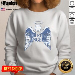 Alt Text: Stylish Hot Houston Angels sweatshirt featuring vibrant colors and comfortable fit, perfect for game day or casual wear.