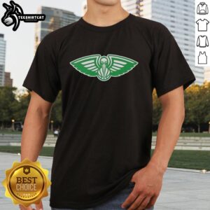 Top New Orleans Pelicans white logo Patrick's Day T-shirt featuring bold design and festive colors for fans.