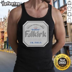 Original Falkirk Japanese Beer Tank Top featuring vibrant graphics and a comfortable fit, perfect for casual outings.