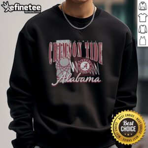 Alt Text: Premium Alabama Crimson Tide basketball graphic sweatshirt featuring vibrant team colors and logo design.