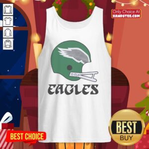 Alt Text: Awesome Philadelphia Eagles football logo on a big helmet tank top, perfect for fans showcasing team pride.