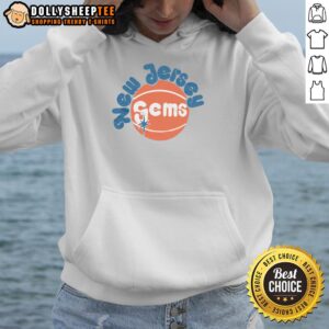 Cozy Pretty New Jersey Gems hoodie displayed on a mannequin with vibrant colors and a stylish design for casual wear.