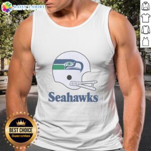 Official Seattle Seahawks football logo on a big helmet tank top, perfect for fans and game day attire.