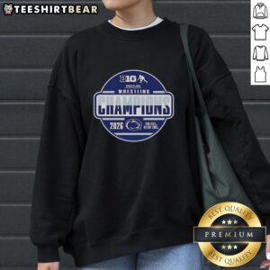 Good Penn State Nittany Lions 2026 Big Ten Men's Wrestling Tournament Champions sweatshirt, showcasing team pride and victory.