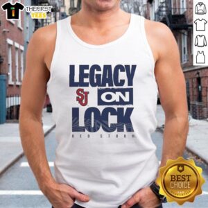 Top St. John's Red Storm NCAA 2026 Legacy On Lock Tank Top showcasing team logo and stylish design for fans.