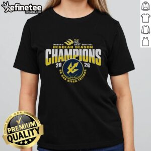 Alt Text: Nice UC San Diego Tritons Women's Basketball 2026 Big West Champions Ladies Tee showcasing team pride and style.