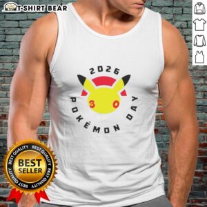 Original Happy Pokemon Day 30th 2026 Tank Top featuring vibrant graphics celebrating Pokmon's anniversary.