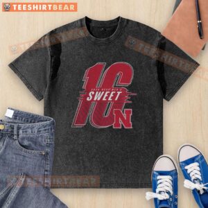 Alt Text: Nice Nebraska Huskers 2026 NCAA Men's Basketball Sweet 16 washed t-shirt featuring team colors and logo.