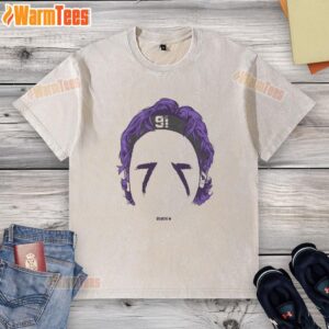 Alt Text: Premium Trey Hendrickson Baltimore blank face washed t-shirt showcasing a stylish, comfortable design for fans.