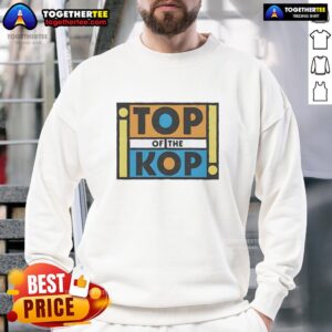 Good Top Of The Kop Sweatshirt in red, featuring Liverpool FC logo, perfect for fans and stylish casual wear.