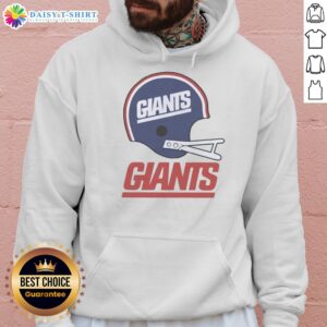 Official New York Giants football logo on a big helmet hoodie, showcasing team spirit and style for fans.