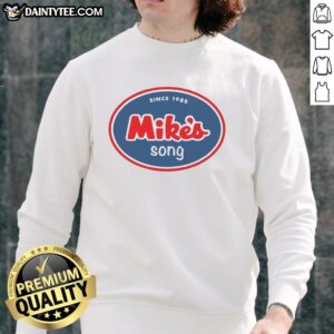 Hot Mikes Song Since 1985 sweatshirt featuring a stylish design in vibrant colors, perfect for music enthusiasts.