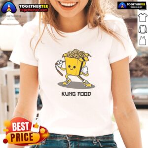 Pretty Kung Food Ladies Tee featuring vibrant graphics and a stylish design for food lovers and fashion enthusiasts.
