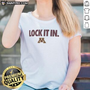 Awesome Minnesota Golden Gophers 2026 Lock It In Ladies Tee in vibrant colors, perfect for fans showing team spirit.