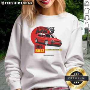 Alt Text: Official Performance Mk3 90s Rulz Sweatshirt featuring retro design and vibrant colors, perfect for nostalgic fashion lovers.