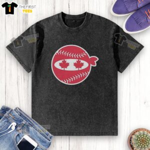 Premium Pitching Ninja Canada baseball washed t-shirt featuring a stylish design for baseball enthusiasts.