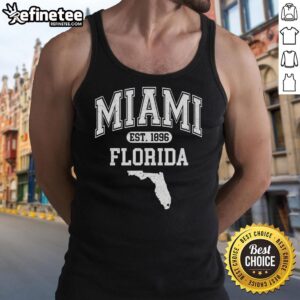 Premium Miami Florida Est 1896 Varsity Tank Top featuring vintage design and comfortable fit for casual wear.