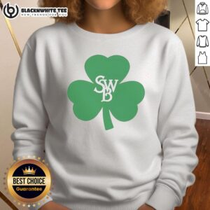 Original SWB Clover Lucky St. Patrick's Day Sweatshirt featuring a vibrant green clover design for festive celebrations.