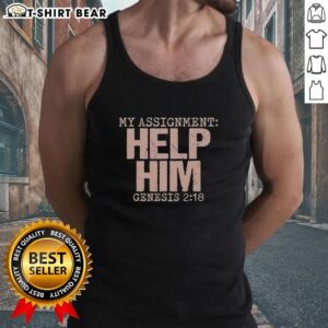 Top My Assignment Help Him Genesis 2:18 Christian Faith Tank Top featuring a stylish design for believers.