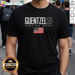 Good Jake Guentzel 59 Tampa Bay Lightning USA Flag Elite T-Shirt featuring vibrant graphics and patriotic design.