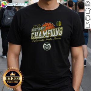 Top Colorado State Rams Women's Basketball 2026 Mountain West Tournament Champions T-Shirt design featuring team colors.