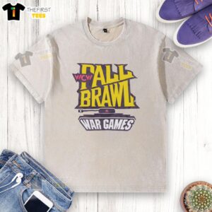 Stylish Pretty WCW Fall Brawl War Games washed t-shirt featuring vibrant graphics and a comfortable fit.