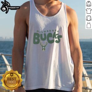 Stylish Milwaukee Bucks bubble tank top featuring vibrant team colors and logo, perfect for summer sportswear.