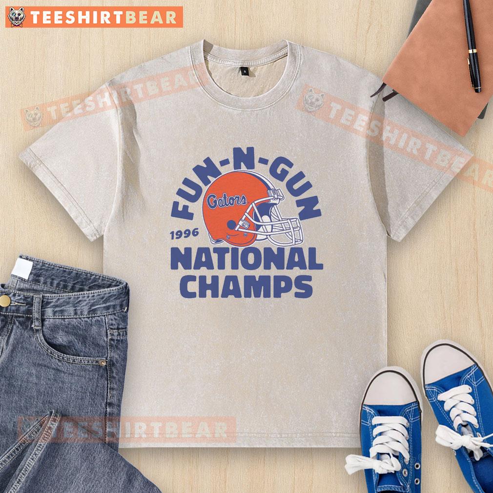 nice-1996-fun-n-gun-gators-football-vintage-washed-t-shirt Vintage washed t-shirt featuring Nice 1996 Fun N Gun Gators football design, perfect for sports fans and collectors.