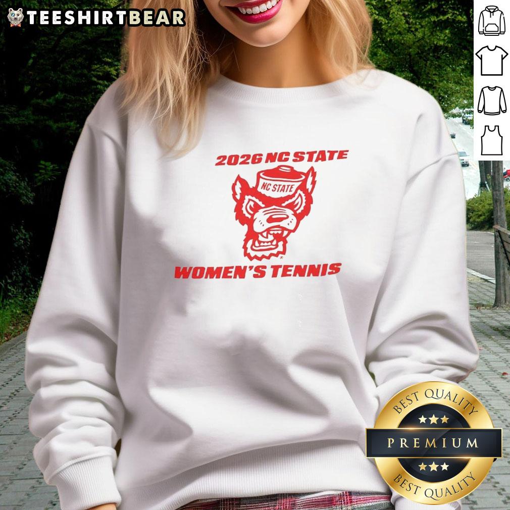 nice-2026-nc-state-womens-tennis-logo-sweatshirt Alt Text: NC State Women's Tennis logo sweatshirt featuring vibrant colors and stylish design for fans and players.