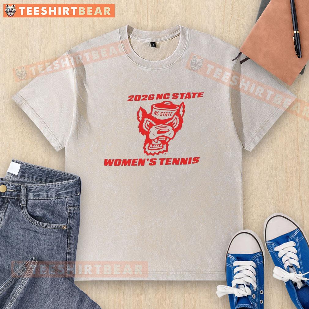 nice-2026-nc-state-womens-tennis-logo-washed-t-shirt NC State Women's Tennis logo on a washed t-shirt, perfect for fans and athletes supporting the team.