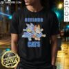 Bluey Bingo Geelong Cats football fans wearing rugby outfits t-shirt, showcasing team spirit and vibrant colors.