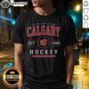 Calgary Flames Hockey Legacy Crest T-Shirt featuring vibrant team colors and logo, perfect for fans and collectors.