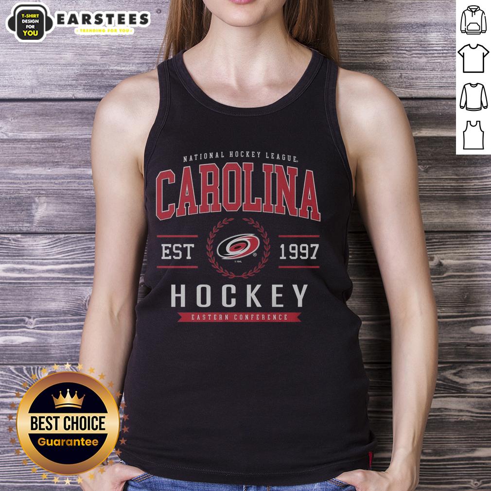 nice-carolina-hurricanes-hockey-legacy-crest-tank-top Alt Text: Stylish Carolina Hurricanes hockey legacy crest tank top design showcasing team pride and sports fashion.