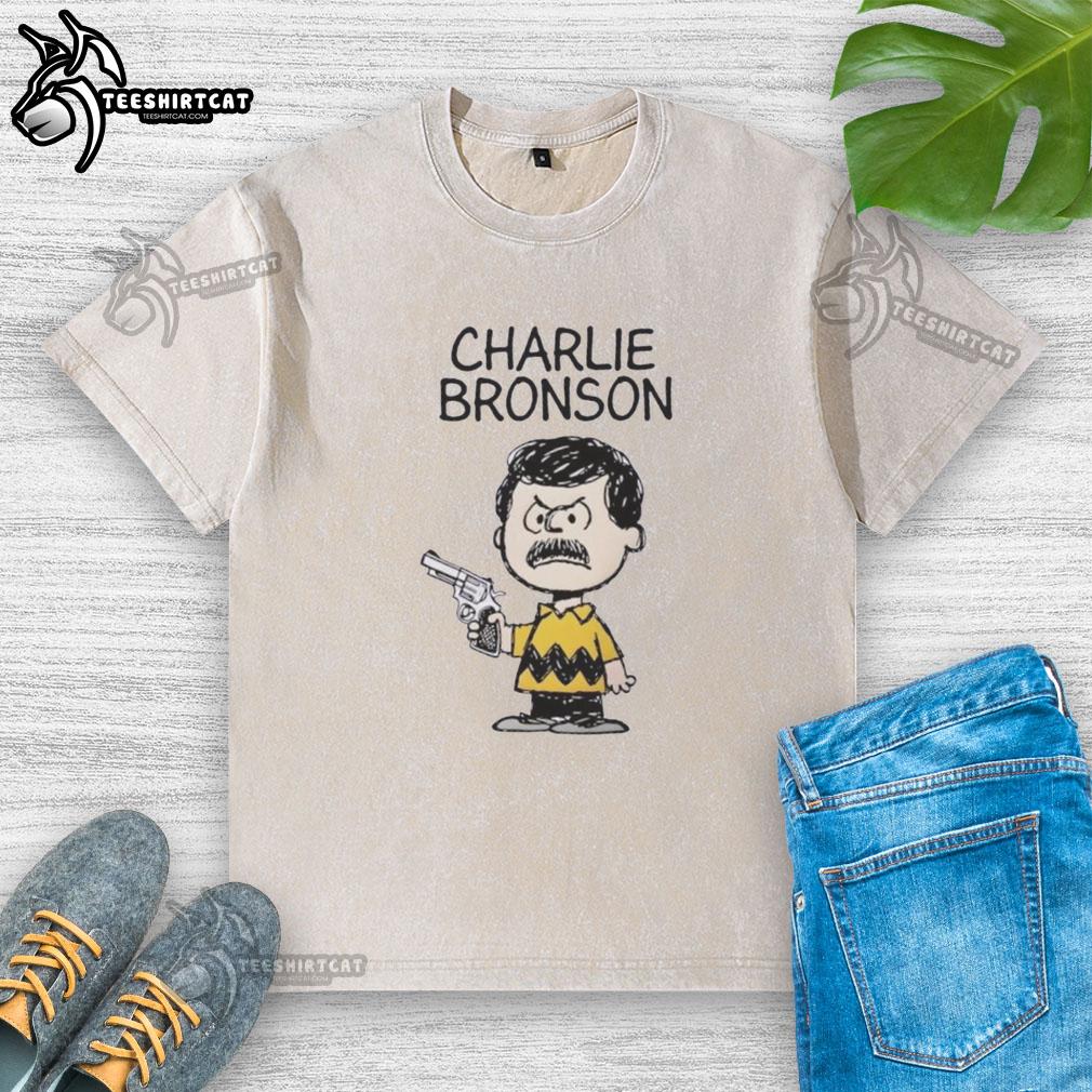 nice-charlie-bronson-action-movie-mashup-washed-t-shirt Stylish washed t-shirt featuring a Charlie Bronson action movie mashup design, perfect for film enthusiasts and casual wear.