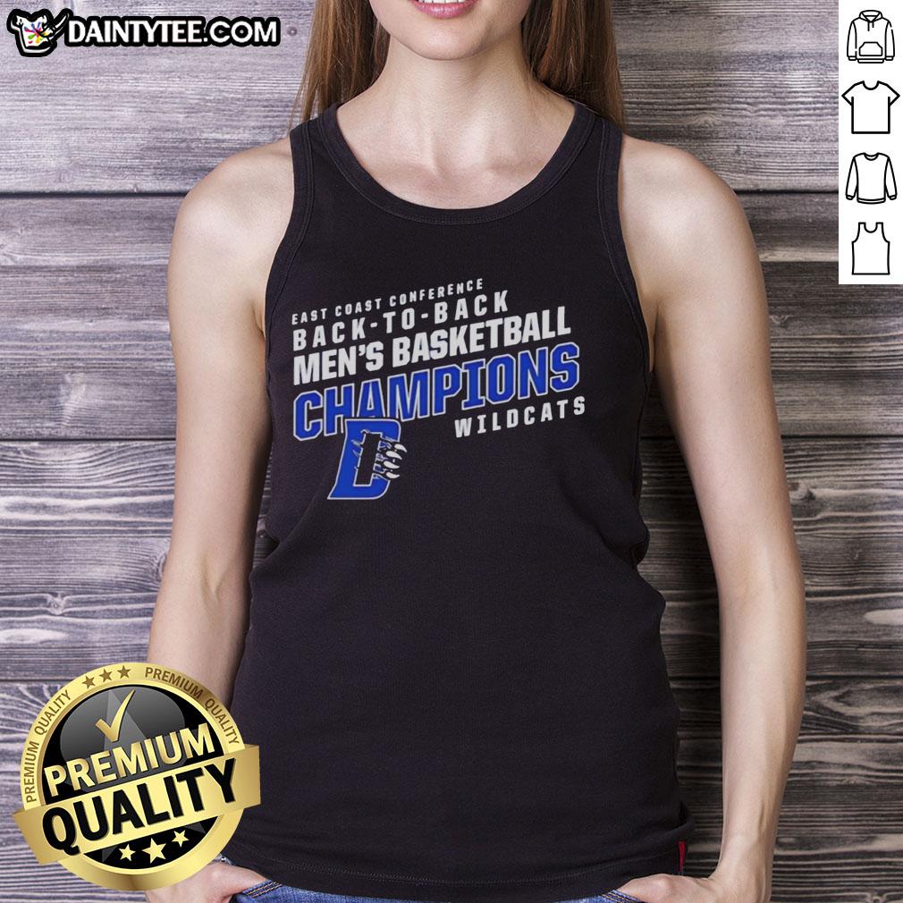 nice-daemen-wildcats-east-coast-conference-basketball-back-to-back-tank-top Nice Daemen Wildcats East Coast Conference basketball back-to-back tank top featuring team colors and logo design.