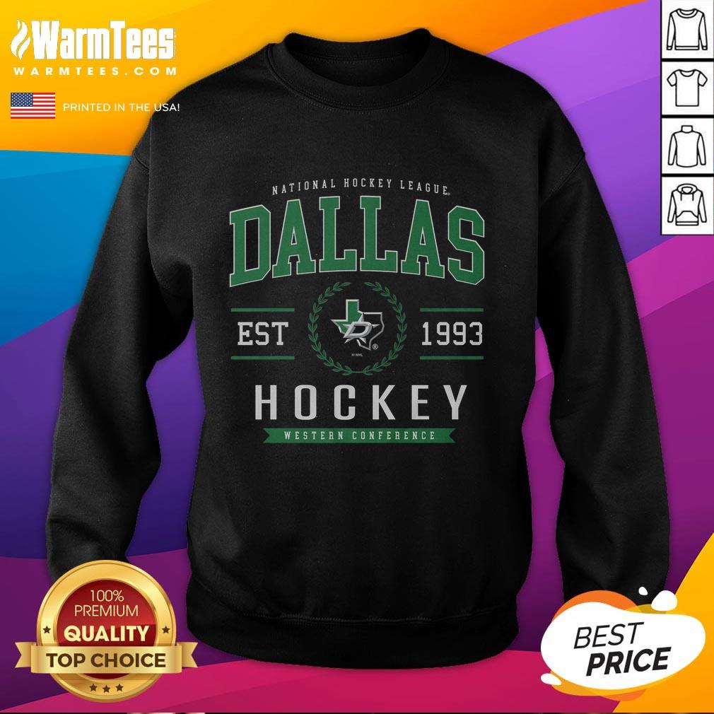 nice-dallas-stars-hockey-legacy-crest-sweatshirt Alt Text: Nice Dallas Stars hockey Legacy Crest sweatshirt featuring team colors and logo, perfect for fans.