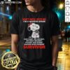 Grumpy Snoopy graphic on a 'Don't Mess With Me' T-shirt, featuring a wooden spoon and lead paint warning design.