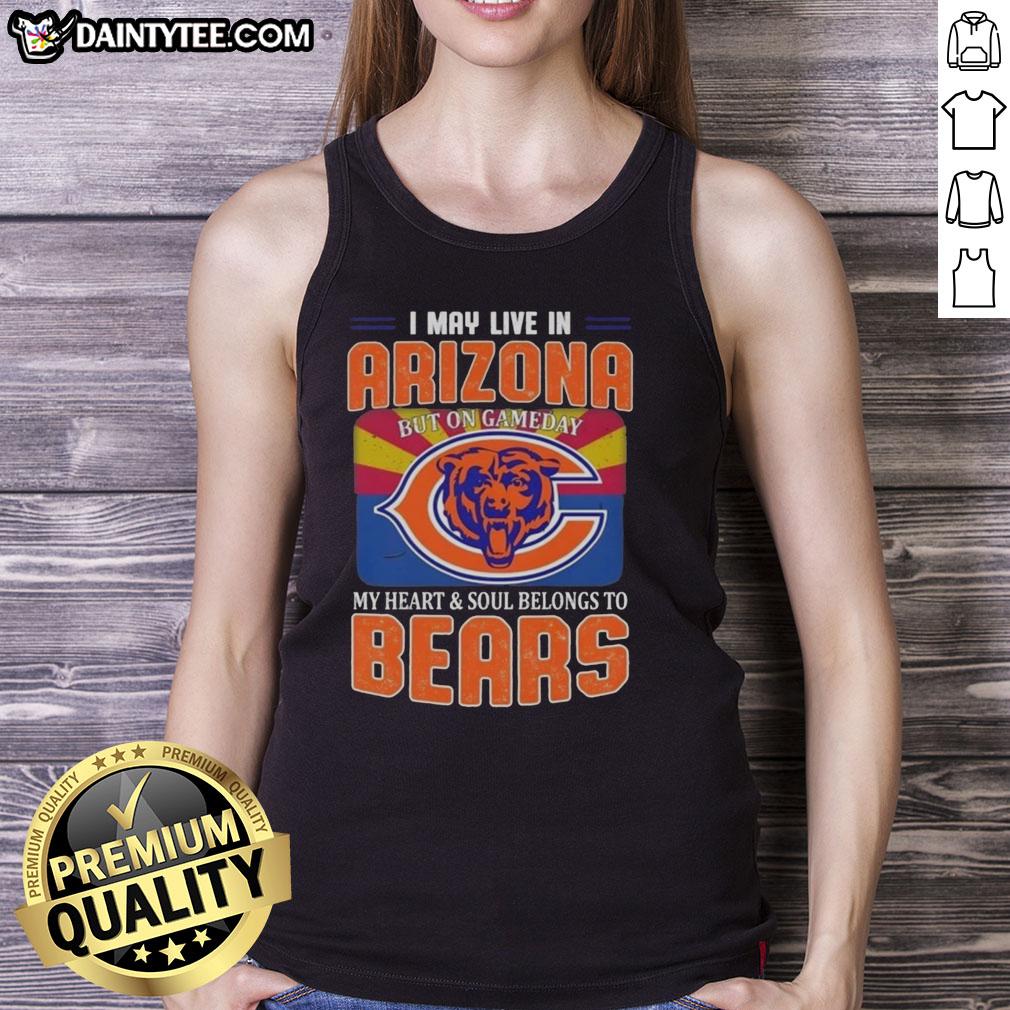 nice-i-may-live-in-arizona-but-on-gameday-my-heart-and-soul-belongs-to-chicago-bears-football-flag-tank-top Chicago Bears football flag tank top for game day, showcasing pride while living in Arizona.