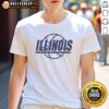 Alt Text: Retro logo T-shirt featuring the Nice Illinois basketball design, perfect for sports fans and vintage apparel lovers.