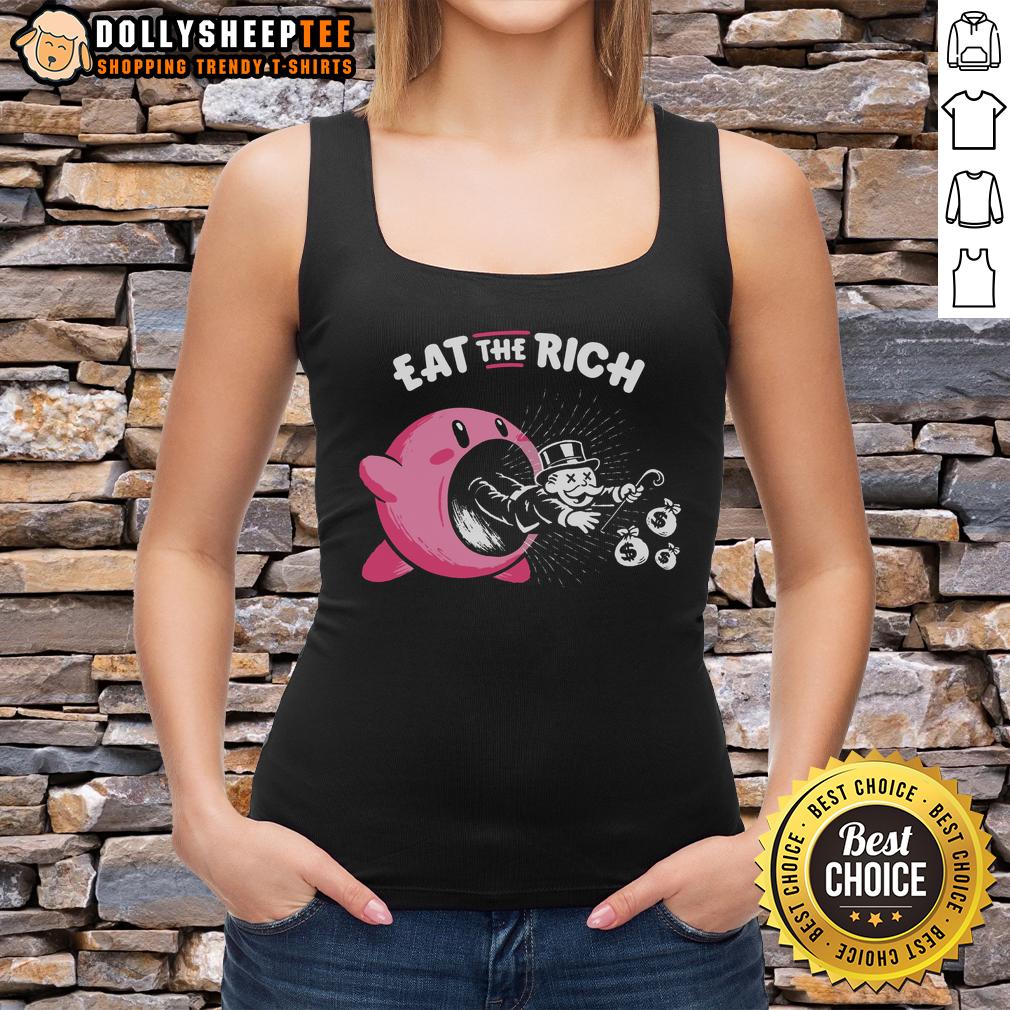 Nice Kirby Eat The Rich Tank Top Nice Kirby Eat The Rich Tank Top featuring colorful graphic design of Kirby with a playful quote, perfect for fans.
