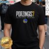 Alt Text: Nice Kristaps Porzingis 7 Golden State Warriors basketball elite t-shirt featuring team colors and logo design.