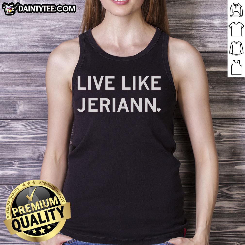 nice-live-like-jeriann-tank-top Alt Text: Woman wearing a Nice Live Like Jeriann tank top, showcasing a stylish summer look in a vibrant outdoor setting.