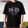 Nice Los Angeles Lakers 24 Over 23 T-Shirt featuring bold graphics, perfect for fans of the Lakers and basketball enthusiasts.