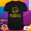 Nice Purrvana T-Shirt featuring a vibrant cat graphic, perfect for music lovers and cat enthusiasts.