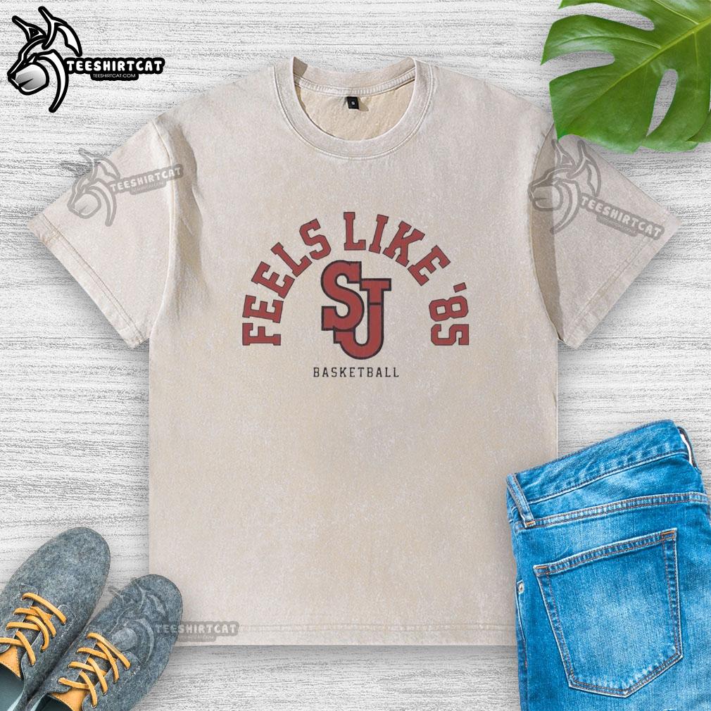 nice-st-johns-red-storm-ncaa-basketball-feels-like-85-logo-washed-t-shirt St. John's Red Storm NCAA Basketball 'Feels Like 85' logo washed t-shirt, perfect for fans and casual wear.