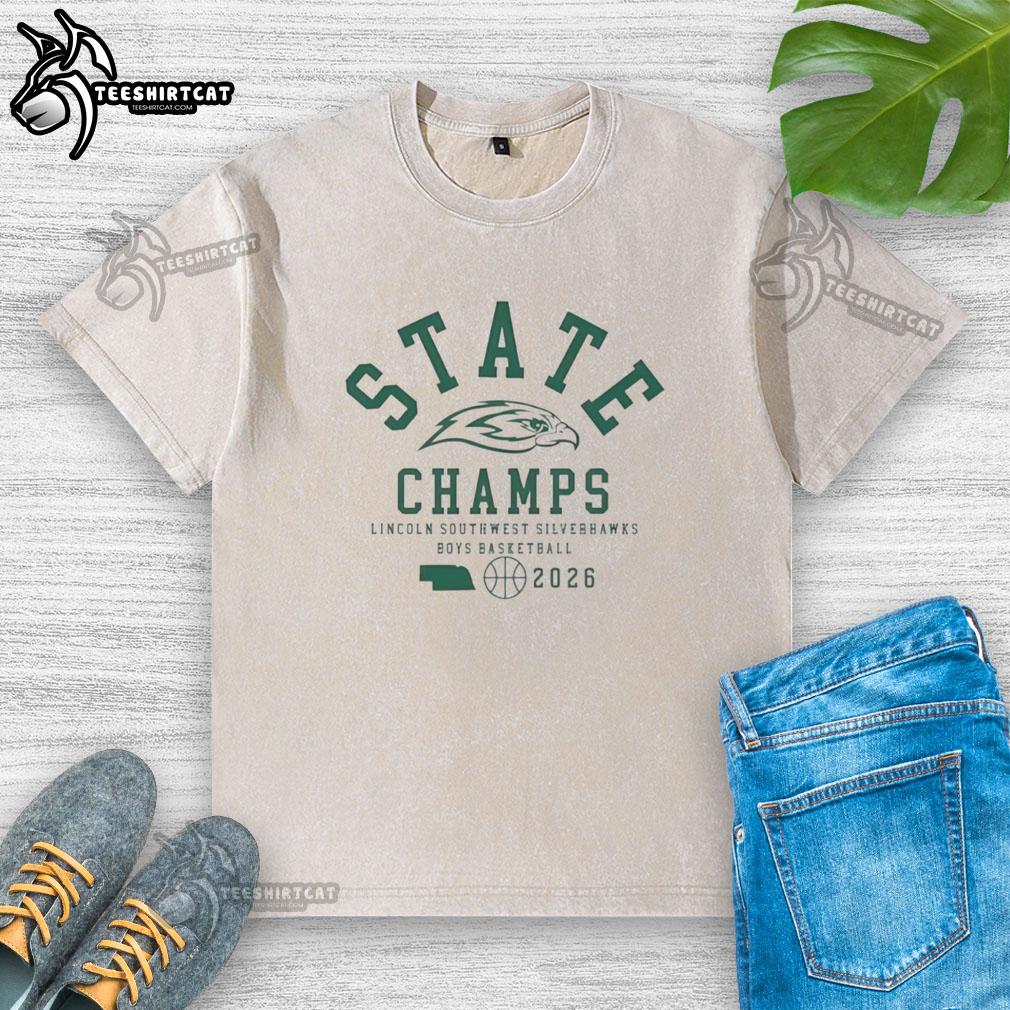 nice-state-champs-lincoln-southwest-silverhawks-boys-basketball-2026-washed-t-shirt 2026 Nice State Champs Lincoln Southwest Silverhawks Boys Basketball washed t-shirt showcasing team pride and style.